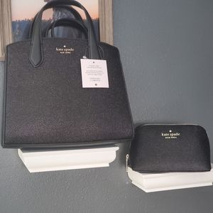 Kate Spade black tinsel set